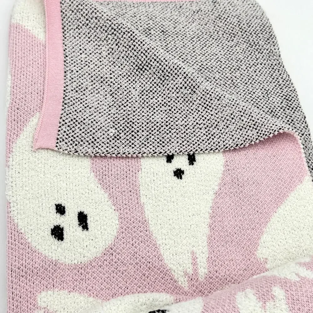 Spooky Night Pink Boo Ghost Halloween Throw Blanket NEW